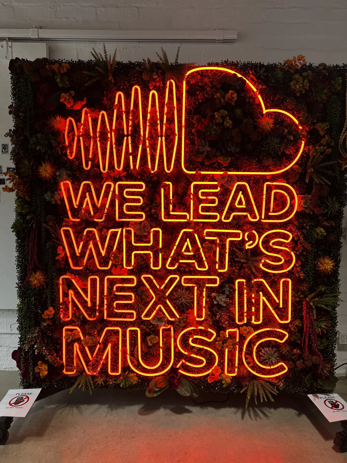 SoundCloud Neon Sign Backdrop at Los Angeles HQ