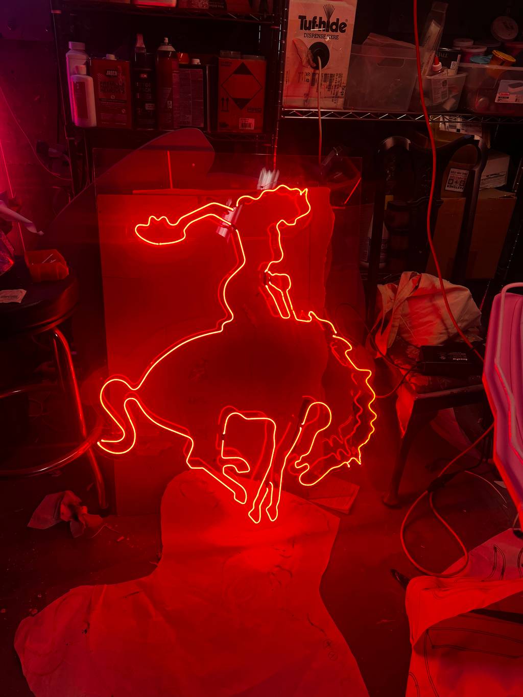 Custom Glass Neon Sign made for a naughty award show