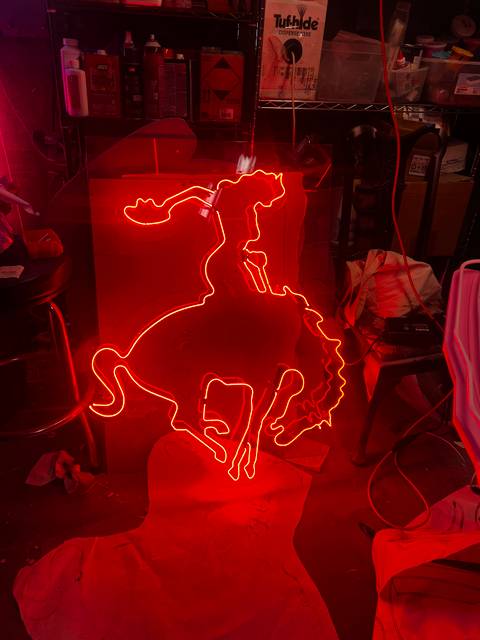 Custom Glass Neon Sign made for a naughty award show 