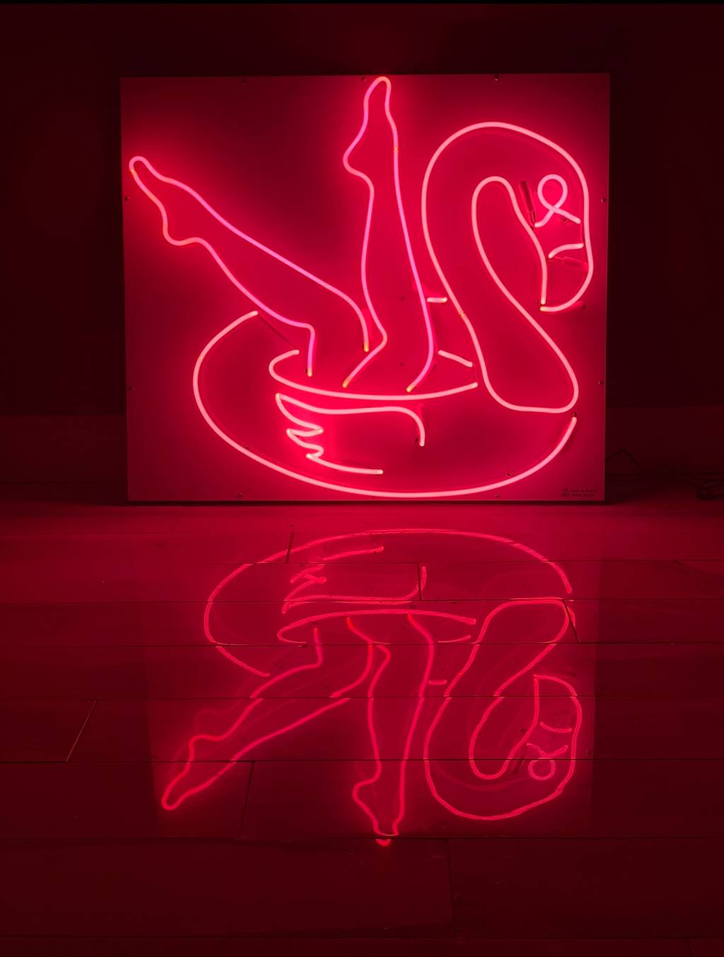All Pink Neon Sign featuring a flamingo pool floating and legs