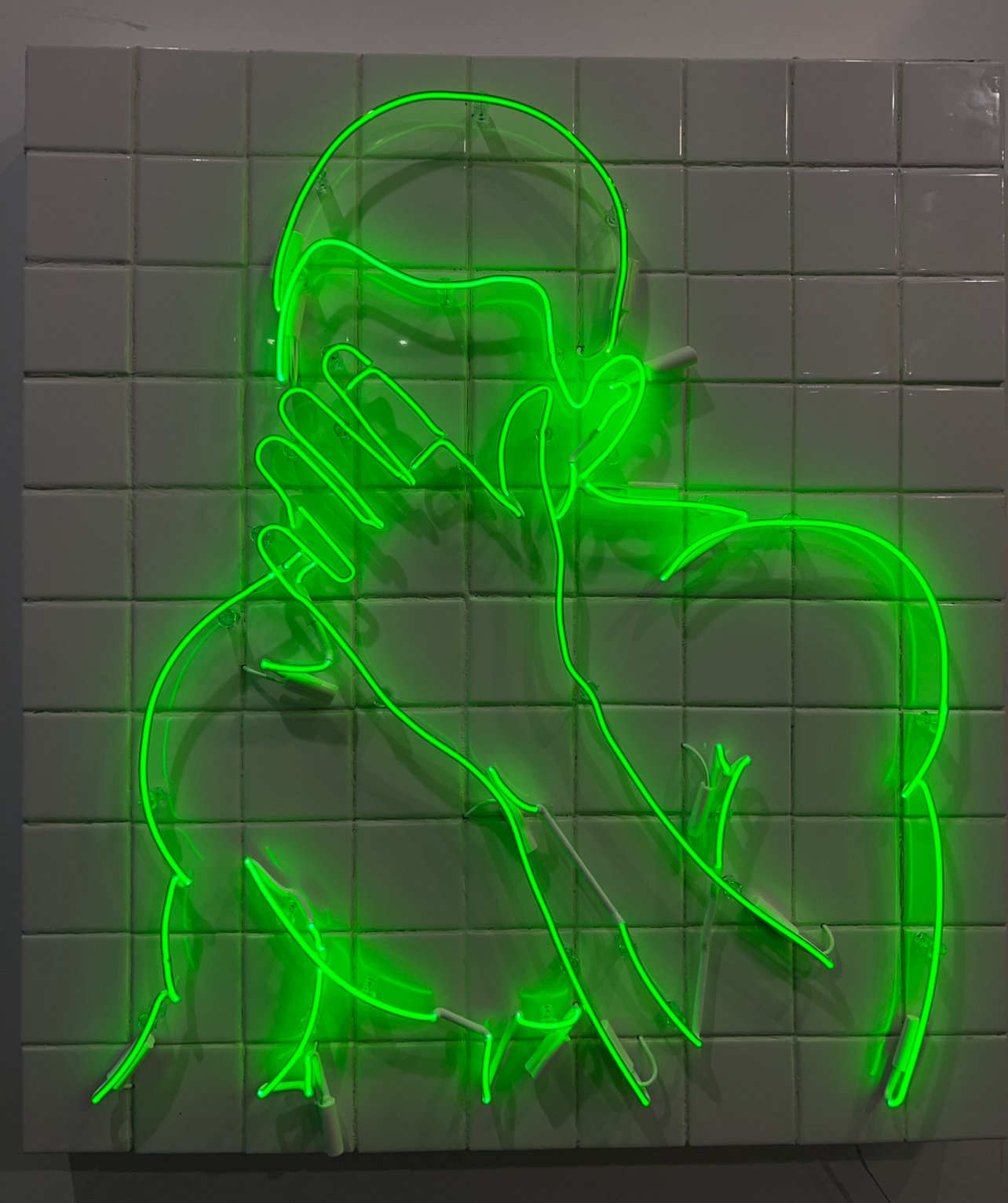 Neon Glass Art Sign featuring Frank Ocean’s Blonde Album Cover by Artist Dani Bonnet