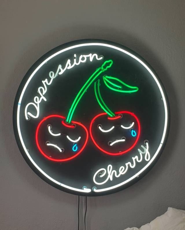 Depression Cherry Neon Sign — custom neon in Los Angeles
