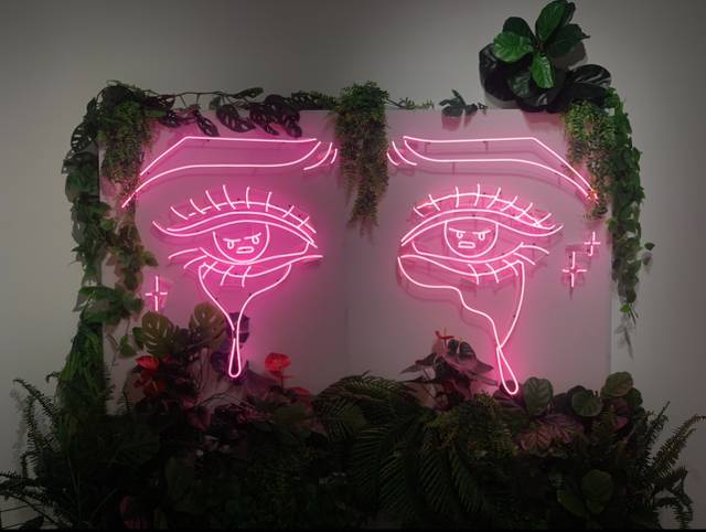 Sad Eyes — custom neon in Redondo Beach