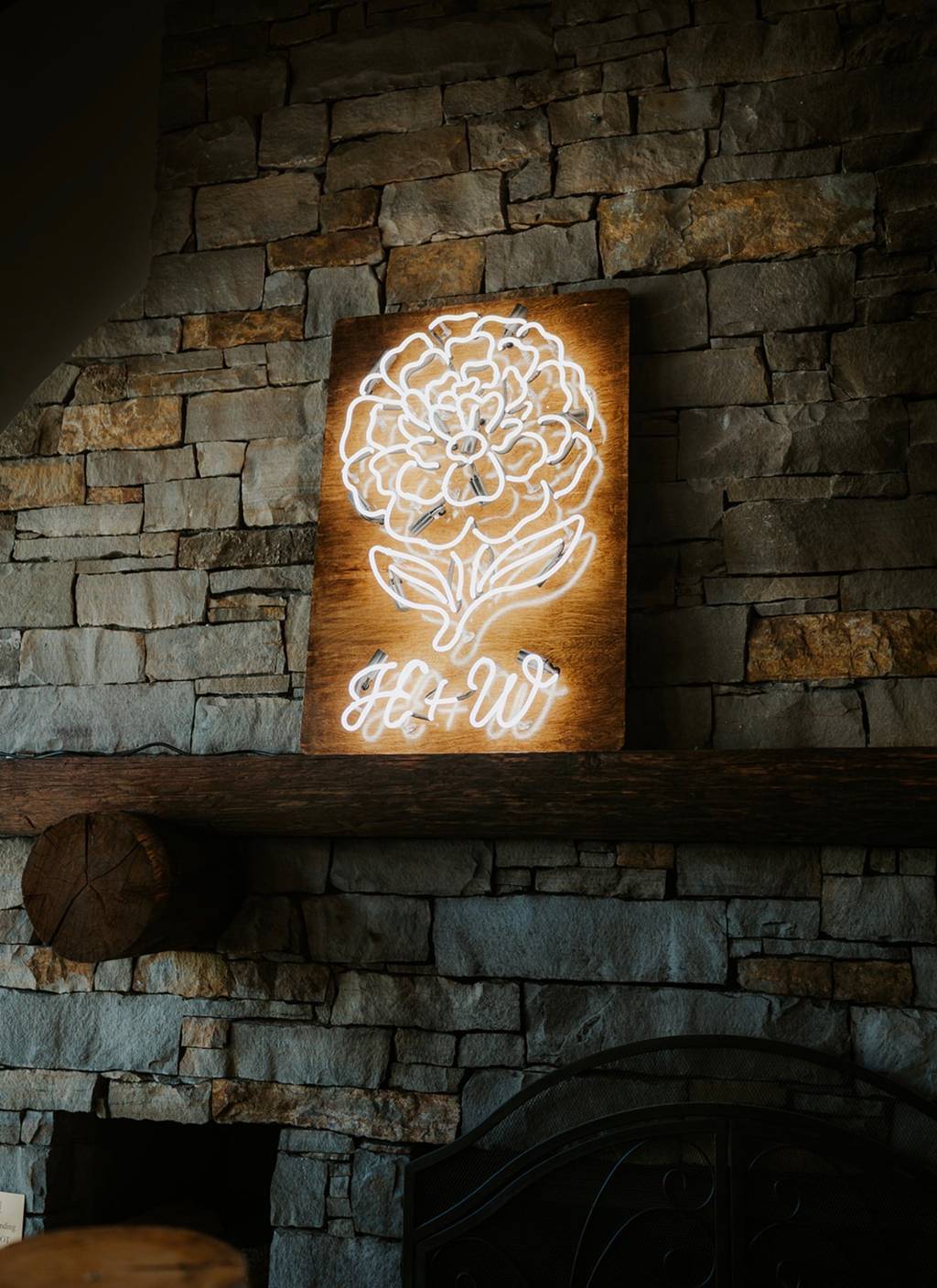 A wedding neon sign made for Wil + Hannah