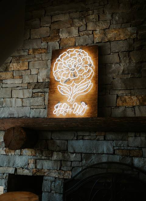 A wedding neon sign made for Wil + Hannah